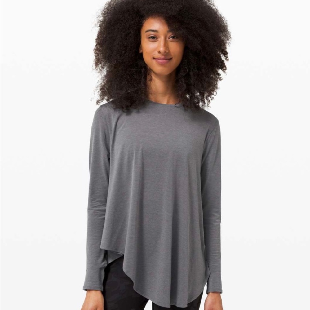 Lululemon Lifted Balance Long Sleeve Heathered Titanium Size 4